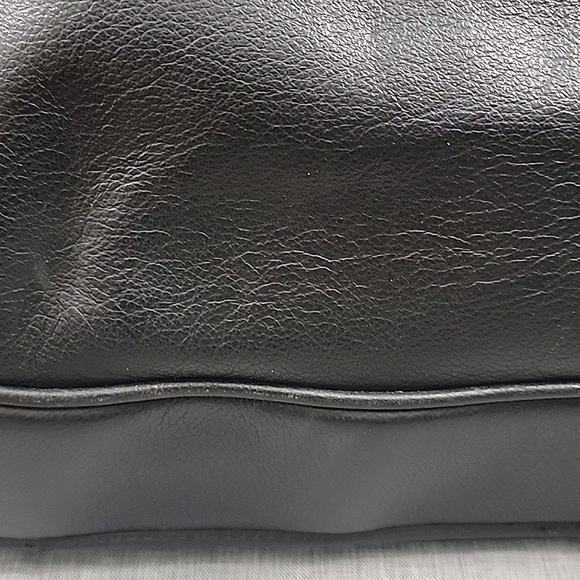 MORI Black Leather Briefcase / Computer Bag w/ Pockets, compartments, zippers - Picture 5 of 14